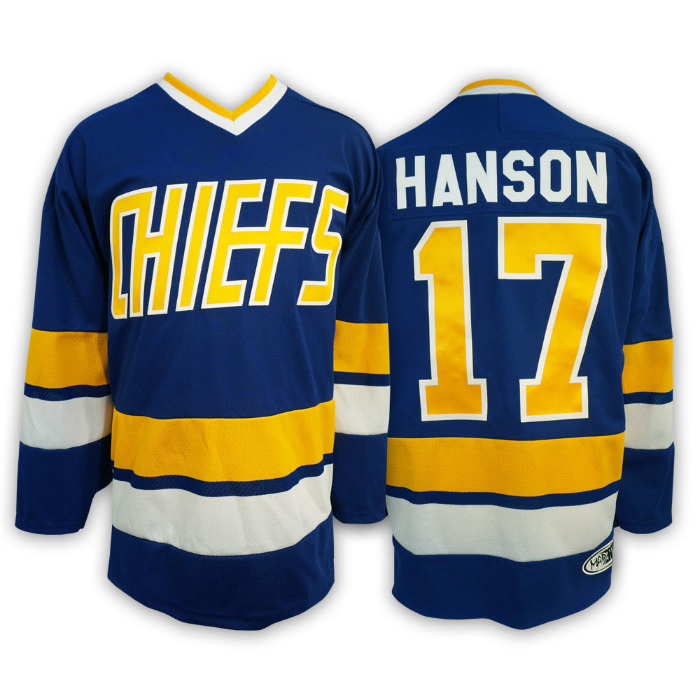 Steve Hanson #17 Charlestown Chiefs Hockey Jersey – 99Jersey