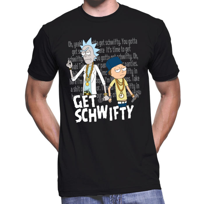 Rick And Morty 'Get Schwifty' Inspired T-Shirt – Black, Unisex Cotton (Vagile)