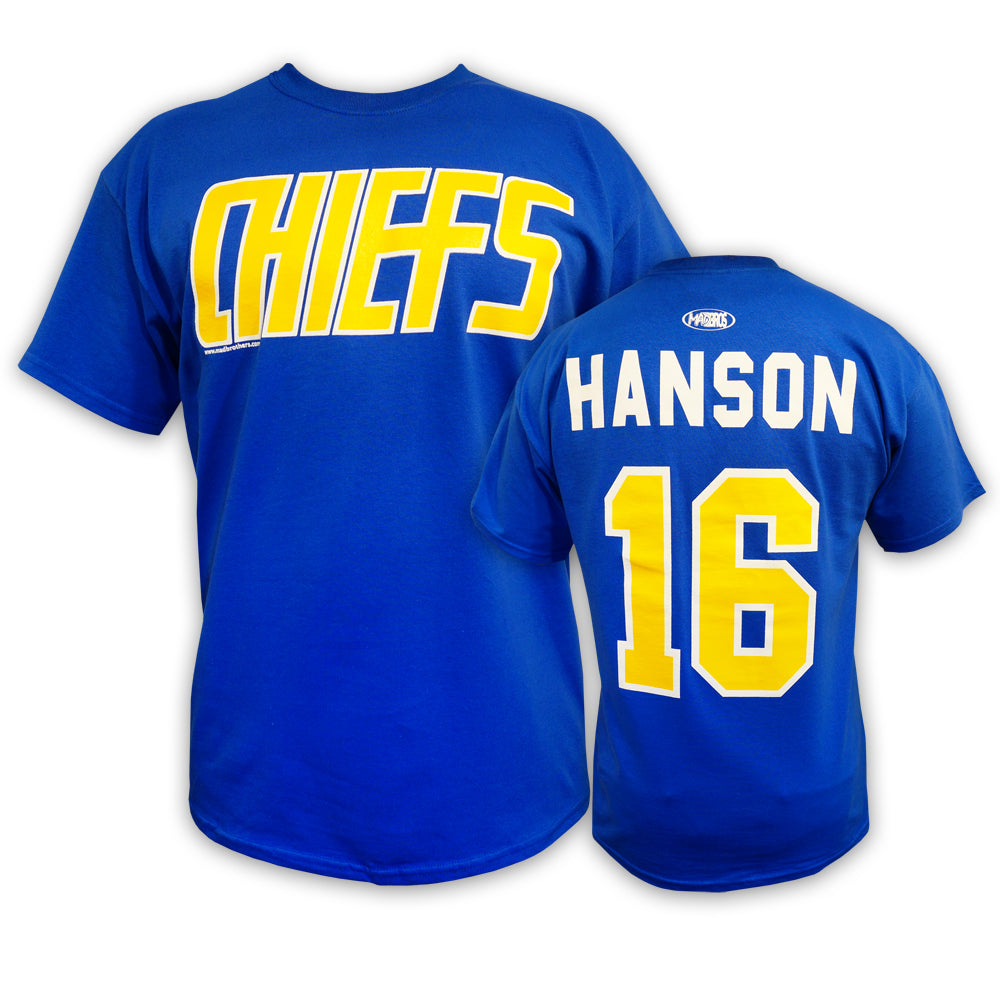 Jeff Hanson Merch #16 HANSON Charlestown CHIEFS T-shirt – MadBrothers.com